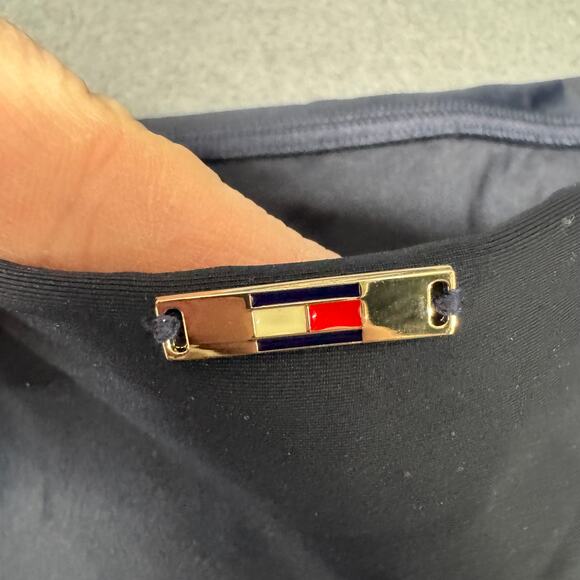 Tommy Hilfiger Bikini Bottom Womens Small Blue Fold Over Hipster UPF 50+ NEW $48 - Picture 3 of 8